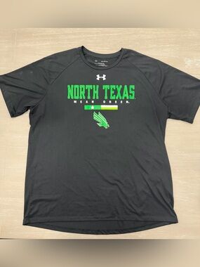 Under Armour Black T-Shirt with Green North Texas Logo XXL